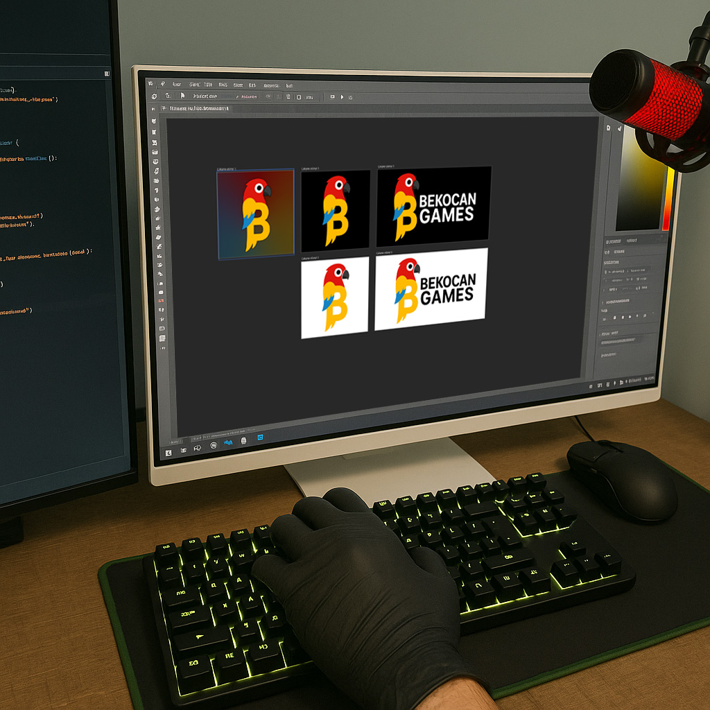 Solo developer coding on computer